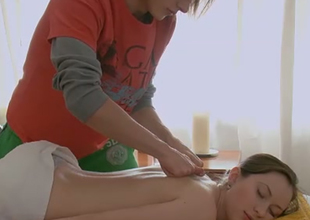Cute and playful Russian juvenile chick enjoys erotic massage