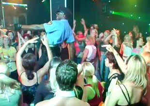 Dabbler babes get hardcore fucking at a wild club party in a reality discharge